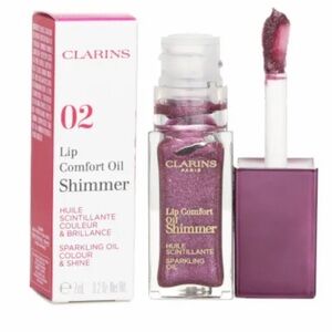 Clarins Lip Comfort Oil Shimmer 02 Purple Rain, 7 mL/0.2oz FULL SIZE, New in Box